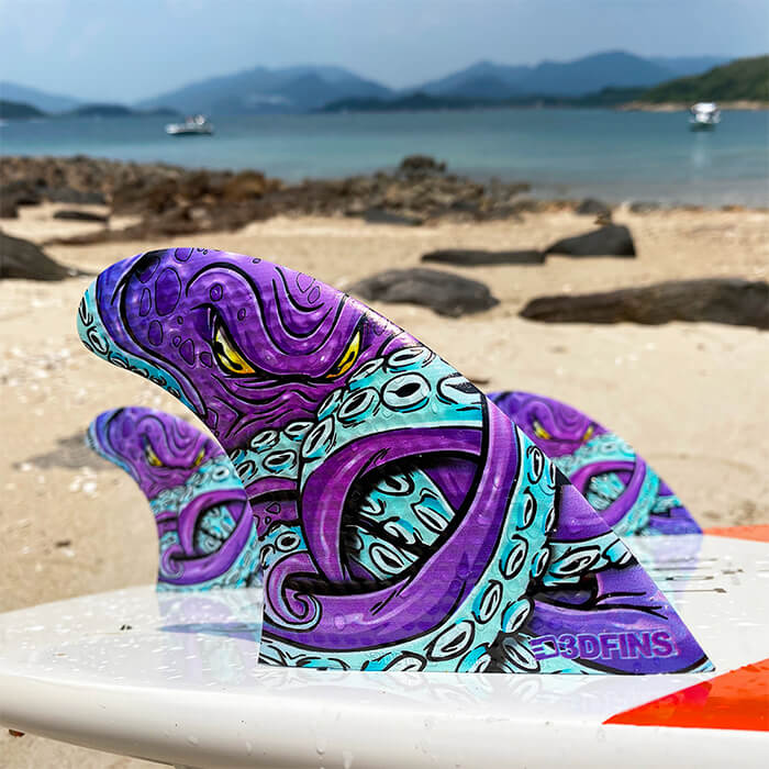 3D Fins - Driver Thruster - XL - Purple Starburst (FCS2